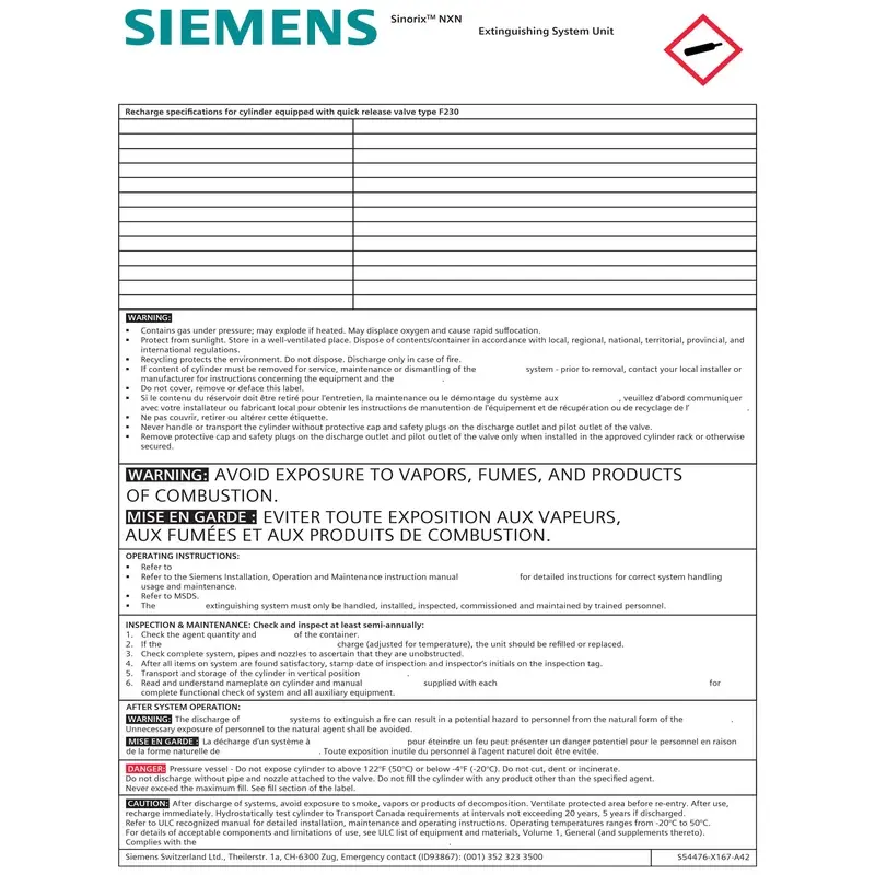 Siemens LAB-F-U - Filling Label UL - 1