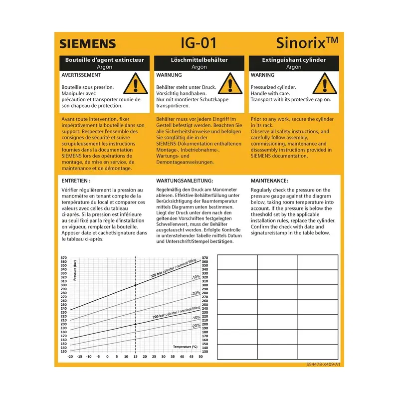 Siemens LAB-I-01 - Sinorix Yangın Söndürme Talimat Etiketi (Arapça) - 1
