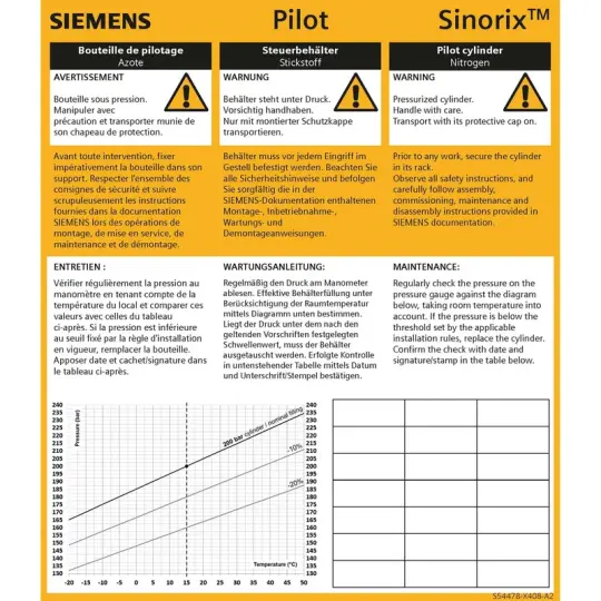 Siemens LAB-I-PIL-200B - Instruction tagN2-200bar