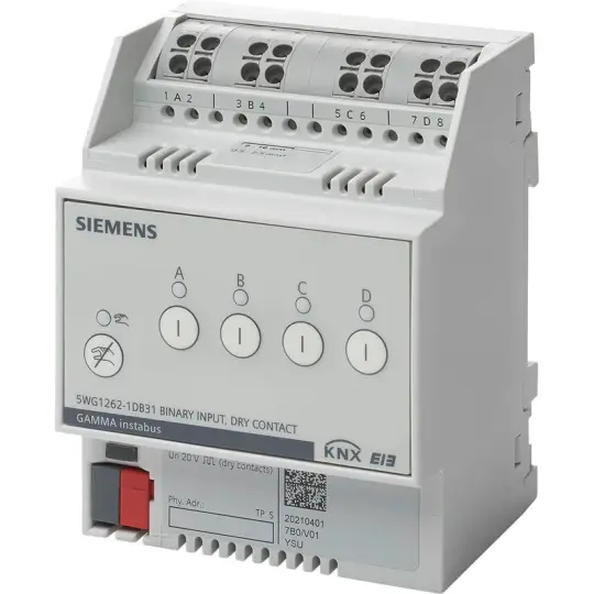 Siemens N 262D31 - KNX İkili giriş, 4 x kuru kontak
