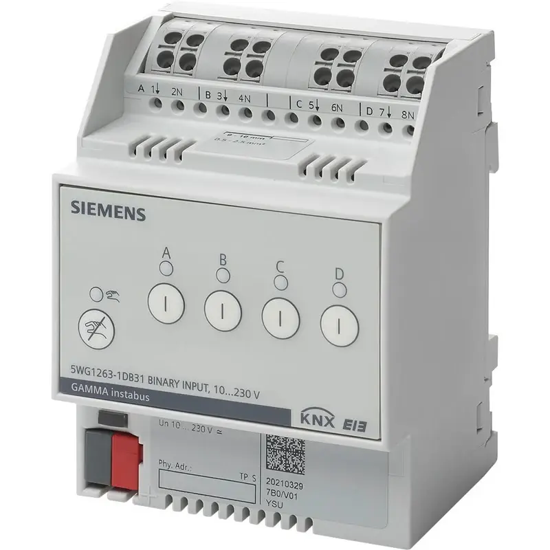 Siemens N 263D31 - KNX İkili giriş, 4 x AC/DC 10…230 V - 1