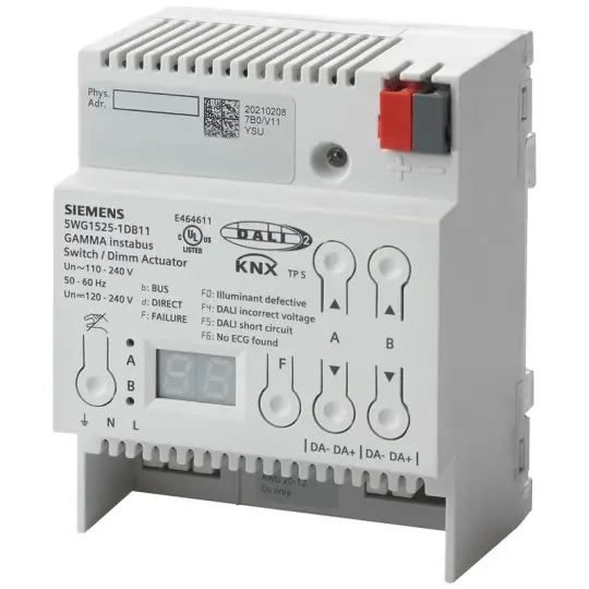 Siemens N 525D11 - KNX Anahtar/dim motoru, 2x DALI Yayını