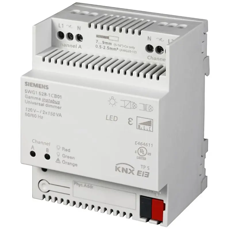 Siemens N 528C01 - KNX Üniversal dimmer 2 x 150 VA, AC 120 V - 1