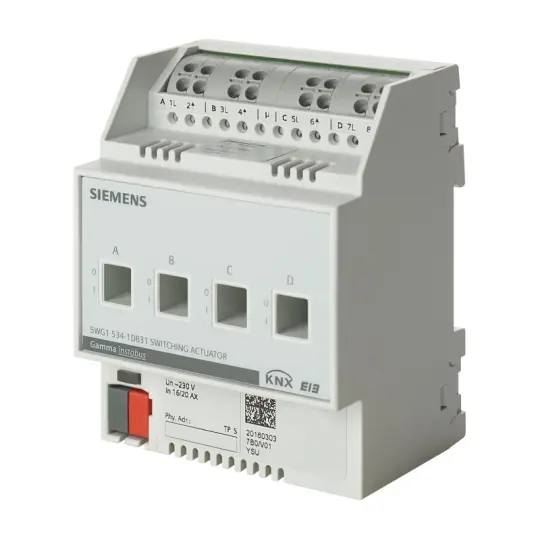 Siemens N 532D31 - KNX Anahtarlama motoru 4 x AC 230 V, 10 AX, C-Yük
