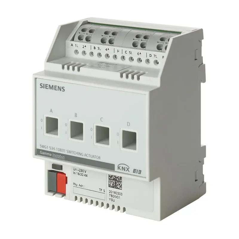 Siemens N 532D31 - KNX Anahtarlama motoru 4 x AC 230 V, 10 AX, C-Yük - 1