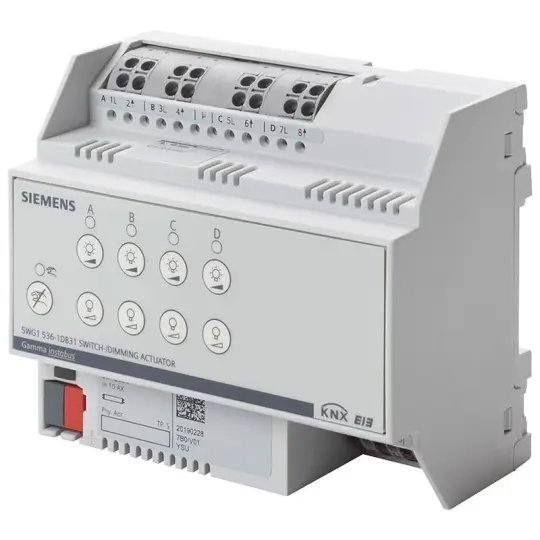 Siemens N 536D31 - KNX Anahtar/dim motoru, 4 x AC 230 V,10 AX, 1…10 V