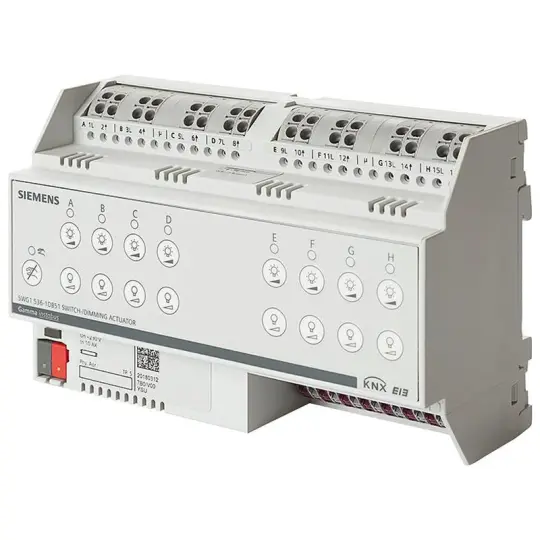 Siemens N 536D51 - KNX Anahtar/dim motoru, 8 x AC 230 V,10 AX, 1…10 V