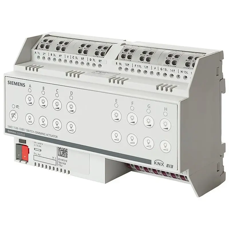 Siemens N 536D51 - KNX Anahtar/dim motoru, 8 x AC 230 V,10 AX, 1…10 V - 1