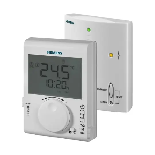 Siemens RDJ100RF/SET - 24 saatlik zaman anahtarlı oda termostatı radyo frekans seti (verici ve alıcı)