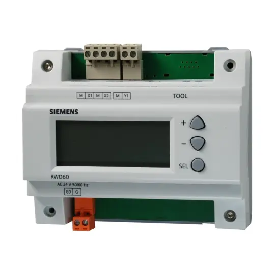 Siemens RWD60 - Climatix POL698.80/STD HVAC kontrol cihazı; 24 VAC/DC; 2 kademeli çıkış dahil 29 G/Ç; Ethernet