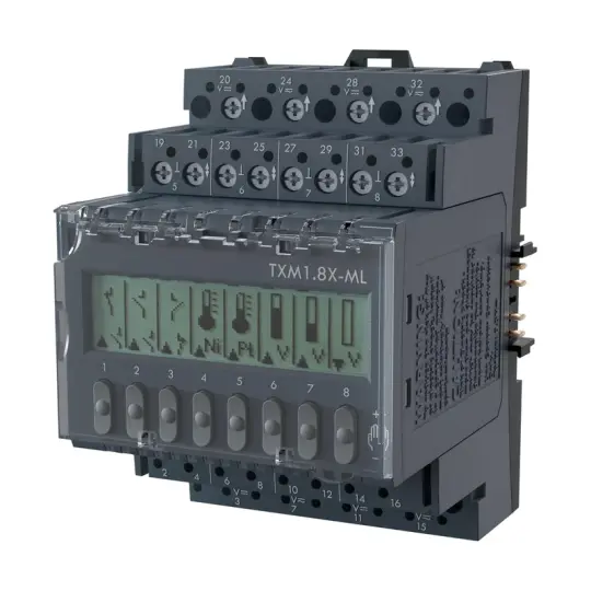 Siemens TXM1.8X-ML - 8 Evrensel I/O Modülü, 4-20mA, Geçersiz Kılma ve LCD